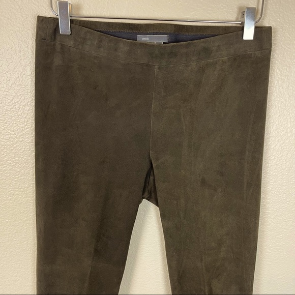 VINCE Brown Lamb Suede Leather Leggings - Picture 5 of 8
